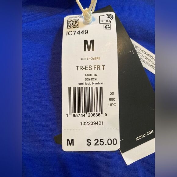 NEW Adidas Essential Men’s T-Shirt Blue Regular Fit Size M Athleisure - Picture 2 of 10